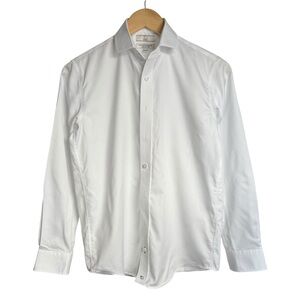 T.O. Collection Purple Label Boys 16 100% Non-Iron Dress Shirt Long Sleeve White